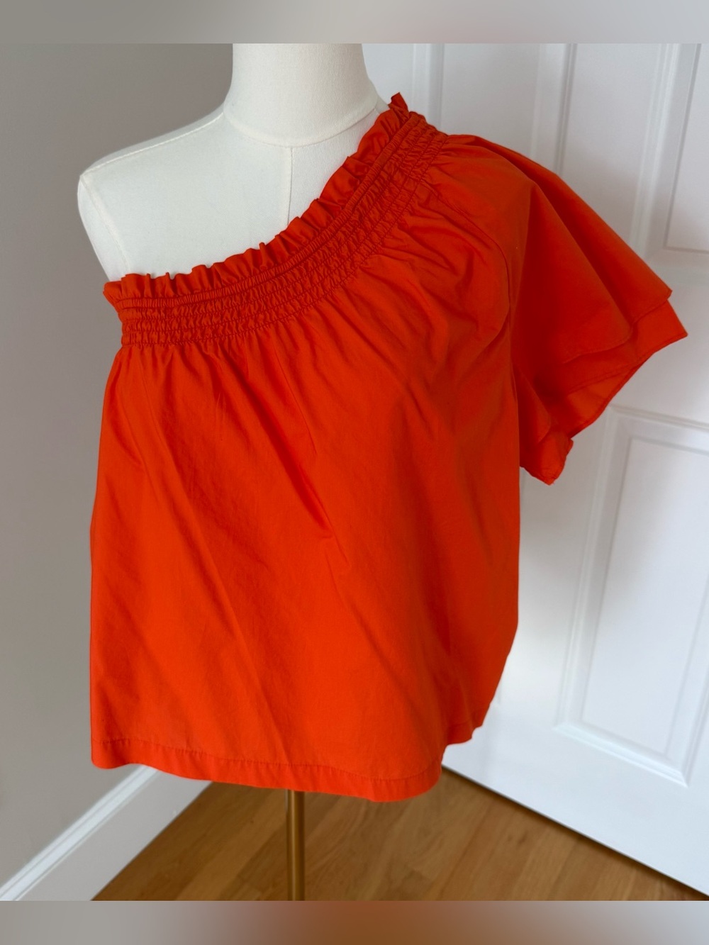 NWT J. Crew Orange One Shoulder Top